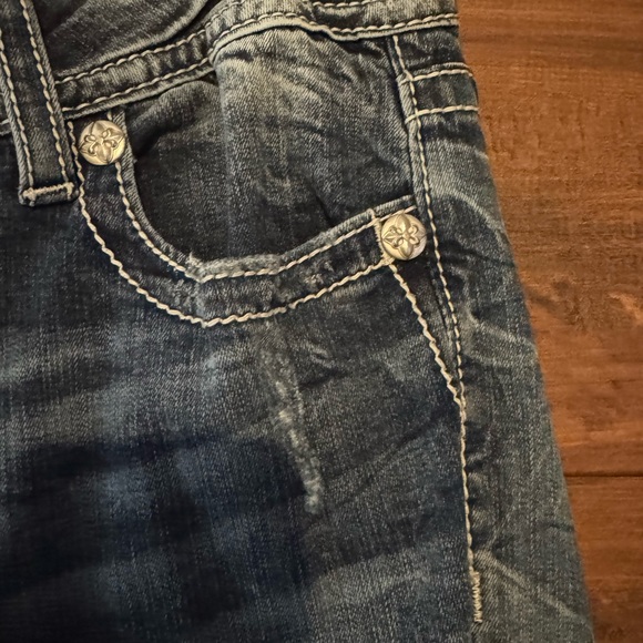 Miss Me Distressed Skinny Jeans in Blue - Picture 4 of 8